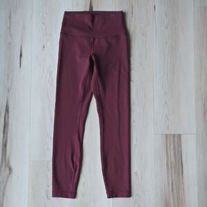 Lululemon Wunder Train HR Tight, Maroon, Size 4